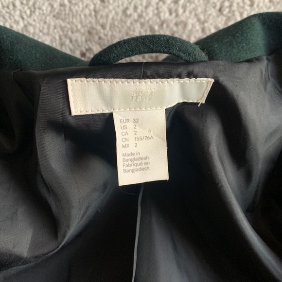 Forest Green Peacoat Coat XS - Picture 8 of 10